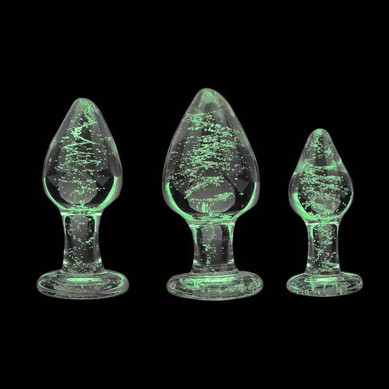 Glow in the dark glass anal plug