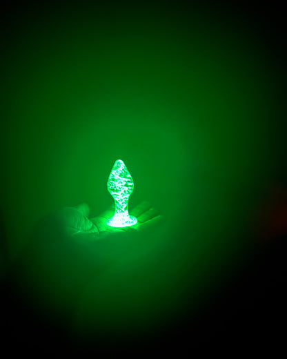 Glow in the dark glass anal plug