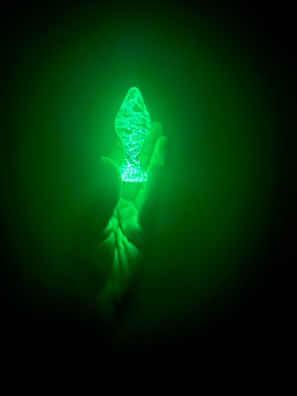 Glow in the dark glass anal plug