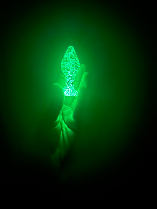 Glow in the dark glass anal plug